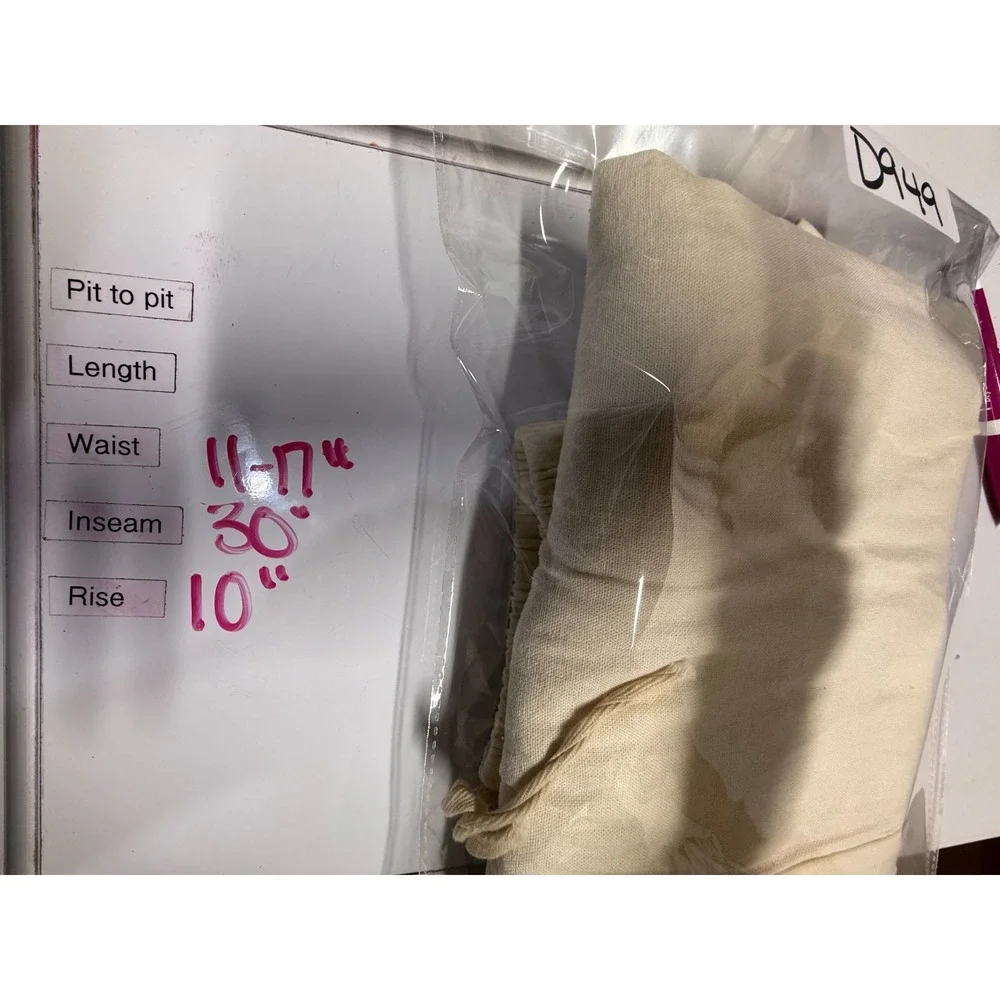 Mellville Women Cargo Pants Linen Blend Wide Leg Sz S Made Italy Lagenlook Cream